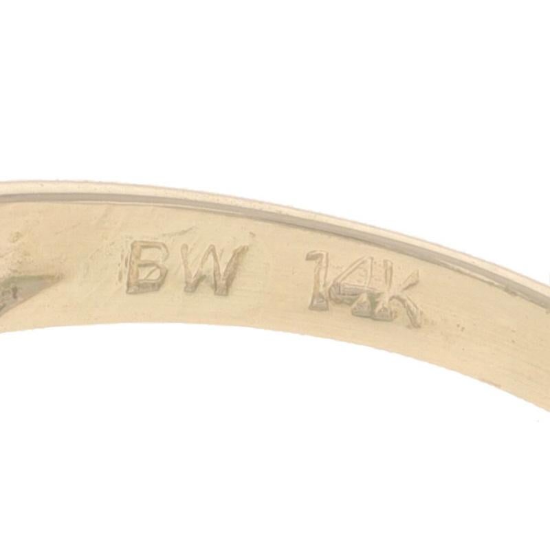 Bague en or jaune avec émeraude et diamant - 14k Oval 1.84ctw Three-Stone en vente 2