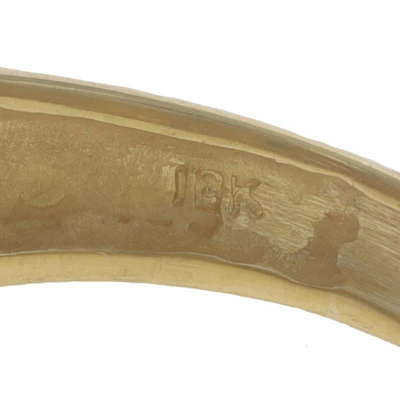 Bague en or jaune émeraude diamant - 18k Cabochon ovale .33ctw en vente 2