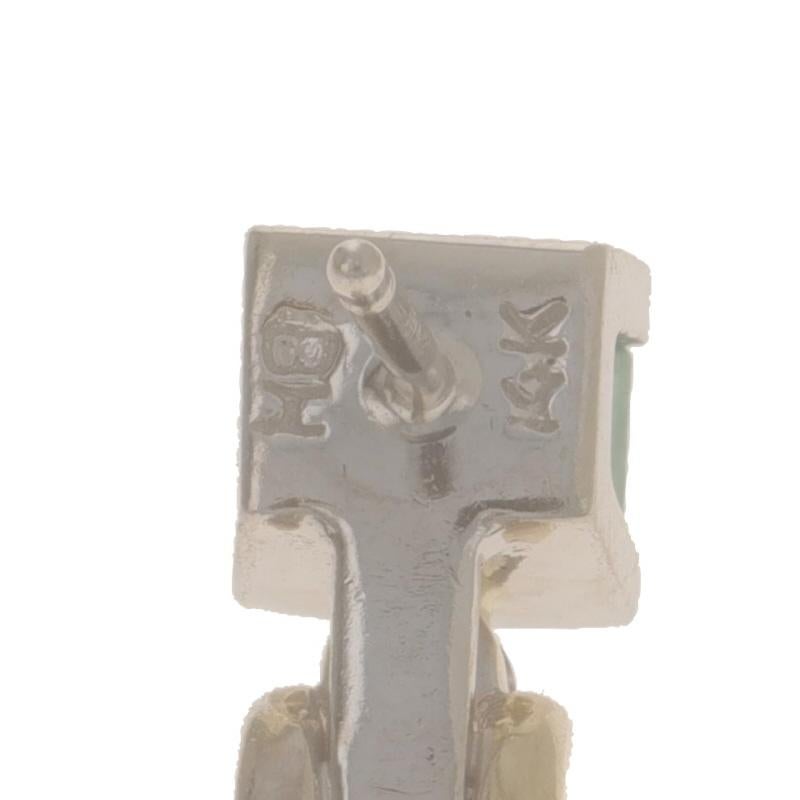 Donna Orecchini con gancio a J in oro giallo con diamante e smeraldo - 14k .80ctw - forati in vendita