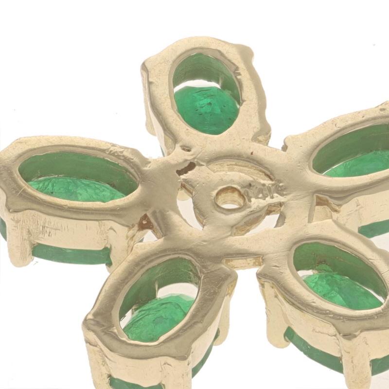 Yellow Gold Emerald Earring Enhancers - 14k Oval 2.50ctw Flowers Stud Jackets In Excellent Condition For Sale In Greensboro, NC