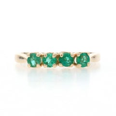 Yellow Gold Emerald Four-Stone Band - 14k Round .48ctw Ring