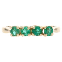 Yellow Gold Emerald Four-Stone Band - 14k Round .48ctw Ring