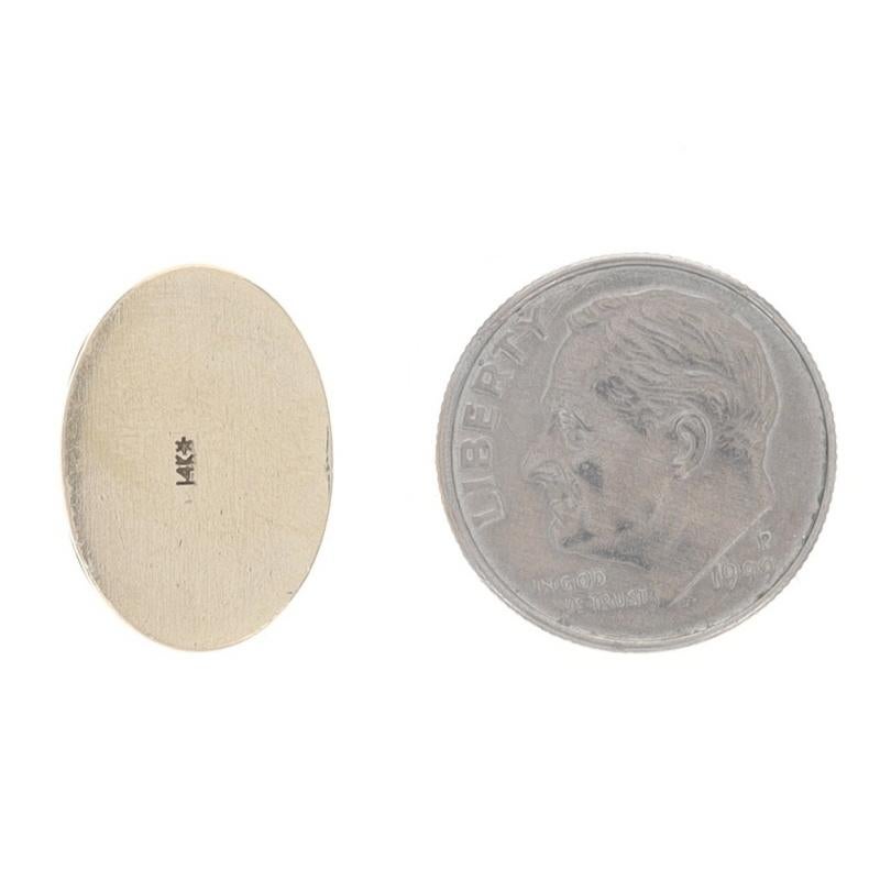 Yellow Gold Emerald Slide Charm Slide Charm - 14k Round .12ctw Scroll In Excellent Condition For Sale In Greensboro, NC