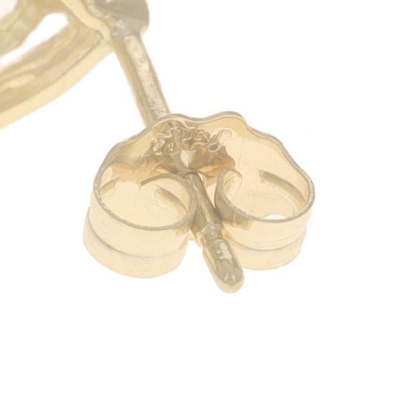 Donna Orecchini a perno in oro giallo con smeraldo - 14k Round .22ctw Pierced in vendita