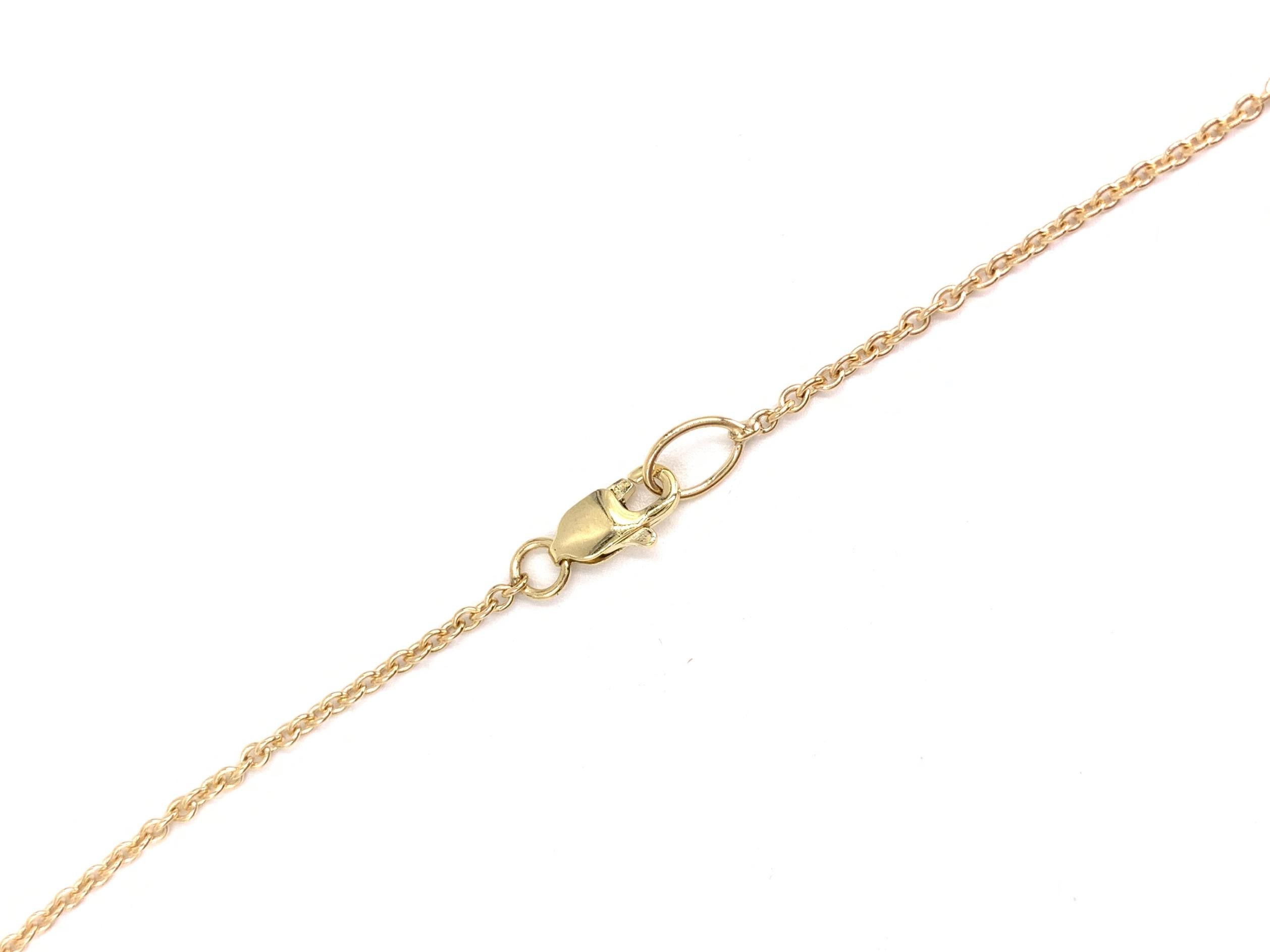 Yellow Gold Enamel, Peridot and Diamond Pendant Necklace For Sale 2