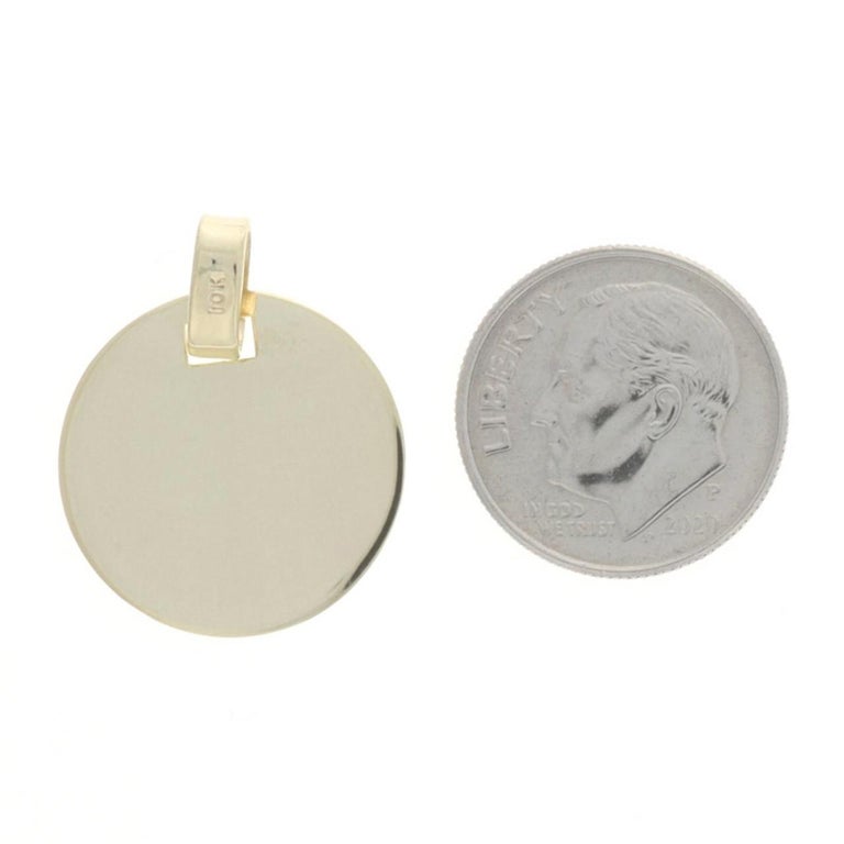 9ct Gold Engravable Disc with CZ Surround