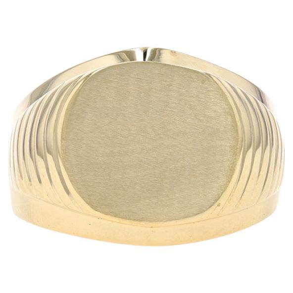 Yellow Gold Engravable Signet Men's Ring - 10k