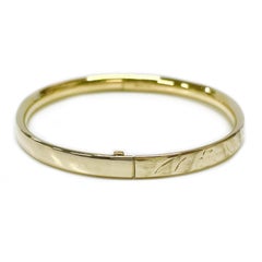 Yellow Gold Engraved Baby Bangle Bracelet