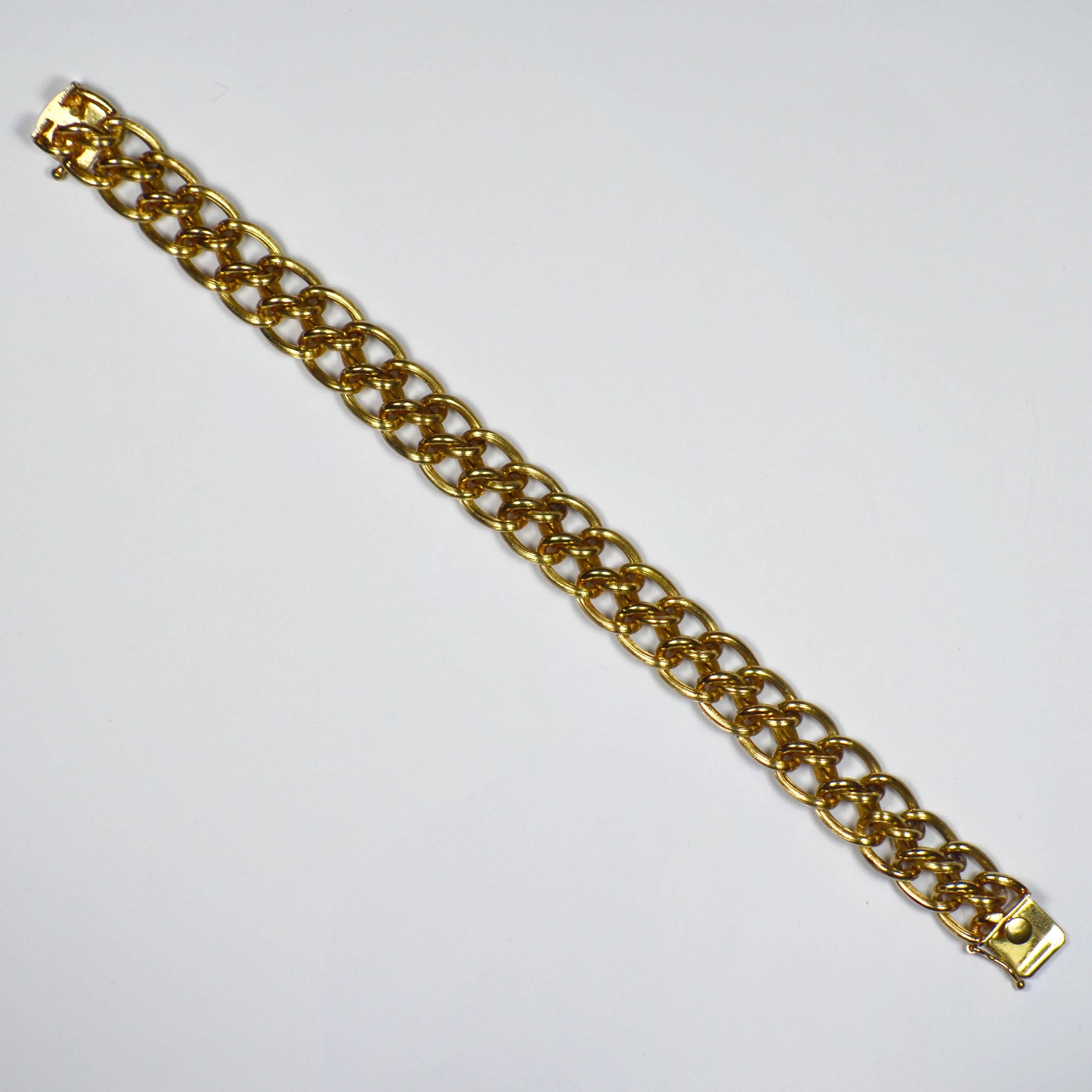 double curb gold bracelet