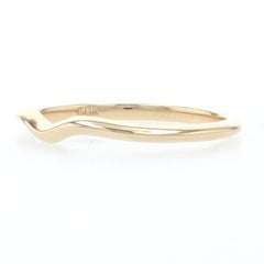 Yellow Gold Enhancer Wedding Band, 14 Karat Curved Stackable Guard Ring