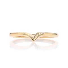 Yellow Gold Enhancer Wedding Band - 14k Wishbone Guard Ring