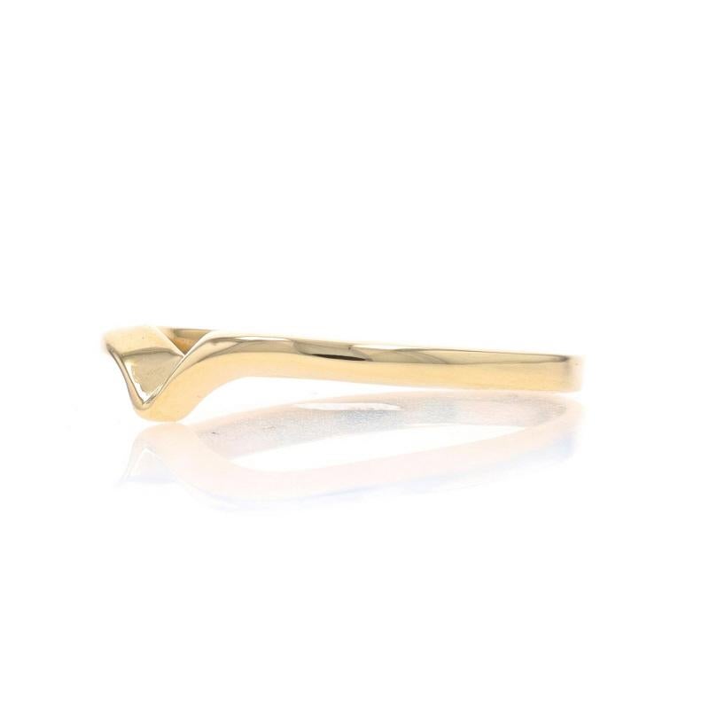 Women's Yellow Gold Enhancer Wedding Band - 14k Wishbone Guard Ring For Sale