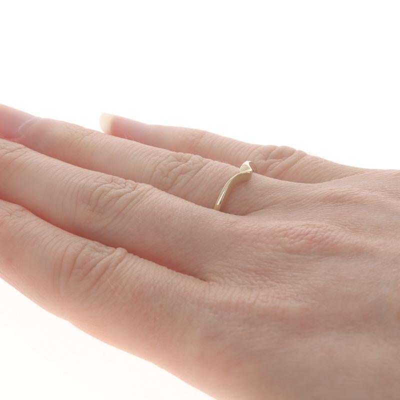 Yellow Gold Enhancer Wedding Band - 14k Wishbone Guard Ring For Sale 1