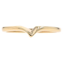 Yellow Gold Enhancer Wedding Band - 14k Wishbone Guard Ring