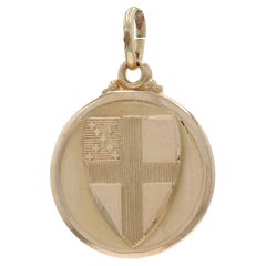 Charm con scudo della chiesa episcopale in oro giallo - Fede 14k