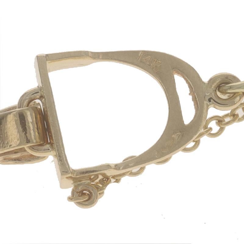 Yellow Gold Equestrian Stirrup Link Bracelet 7 1/4