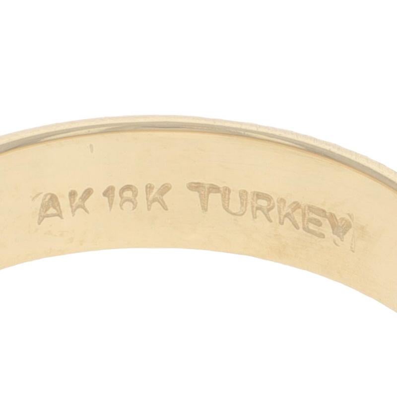 Yellow Gold Etched Chevron Statement Band - 18k Ring Sz 6 For Sale 2