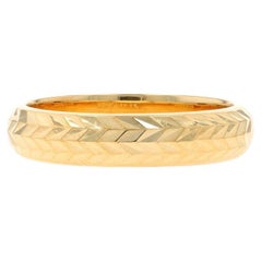 Geätzter Chevron Statement-Ring aus Gelbgold - 18k Ring Gr. 6