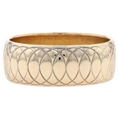 Gelbgold geätzter Ehering, 14k ineinander verschlungene Kreise, Unisex-Ring