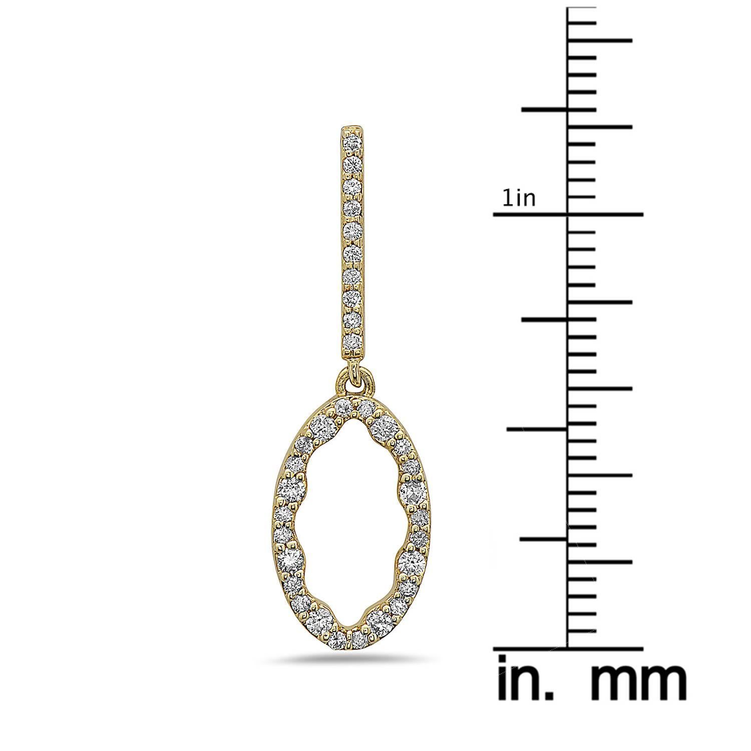 Modern Emilio Jewelry Yellow Gold Everyday Diamond Earrings
