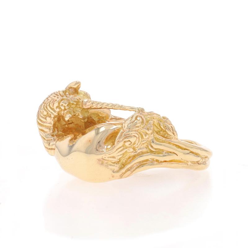 Women's Yellow Gold Fairy Tale Unicorn Statement Ring - 14k For Sale