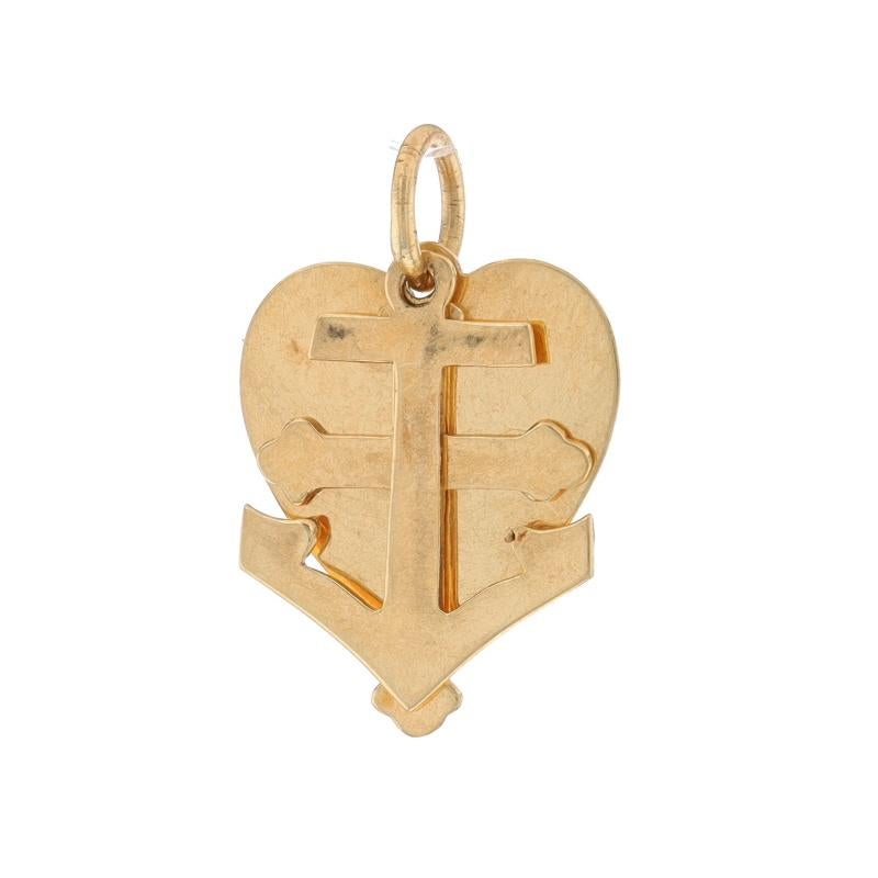Metal Content: 14k Yellow Gold

Theme: Faith, Hope, & Love, Cross, Anchor, & Heart

Measurements

Tall (from stationary bails): 5/8