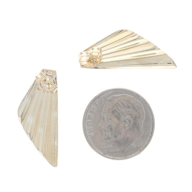 Gelbgold-Fächer-Tropfen-Ohrringe - 14k durchbohrt Damen