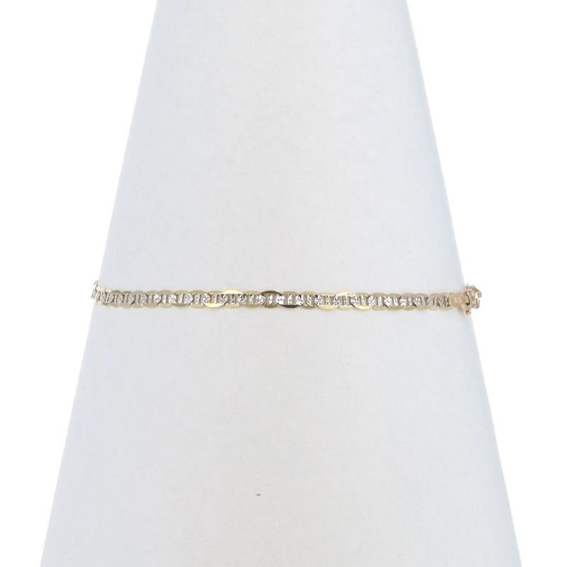 Bracelet chaîne ancre fantaisie en or jaune 8 1/4