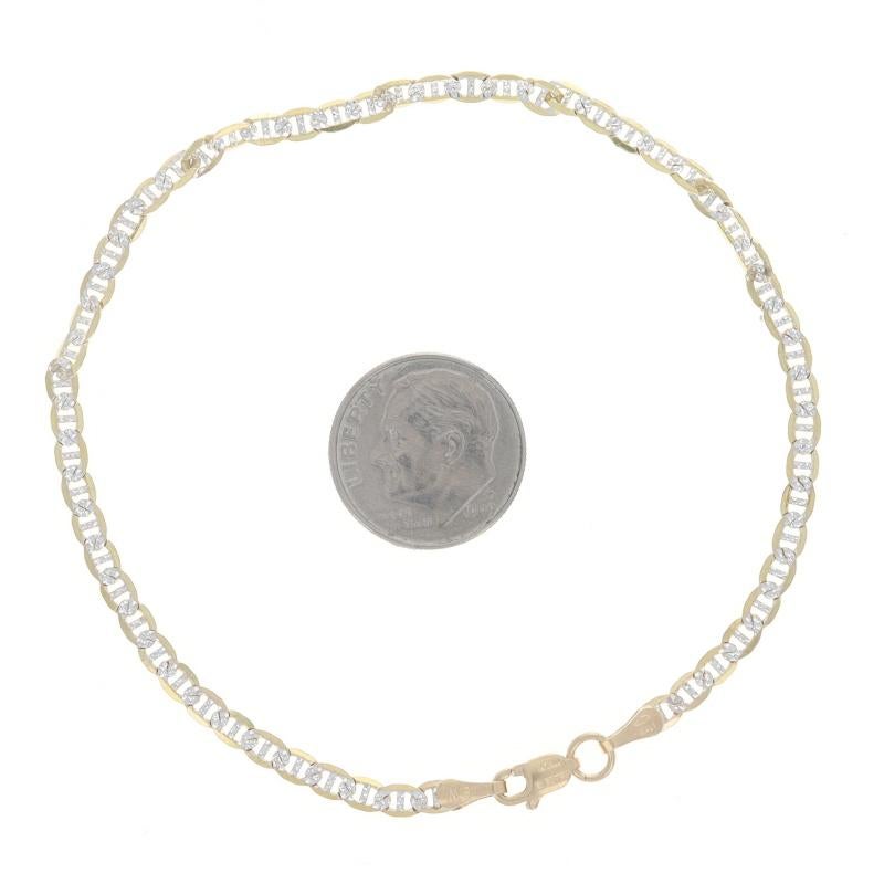 Bracelet chaîne ancre fantaisie en or jaune 8 1/4