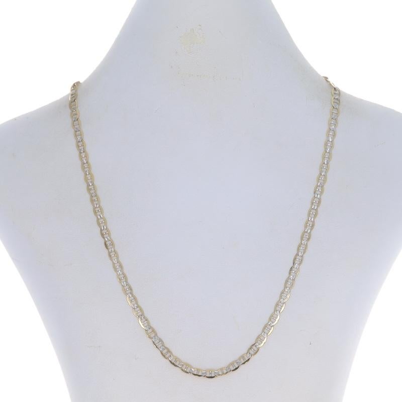 Yellow Gold Fancy Anchor Chain Necklace 17 3/4