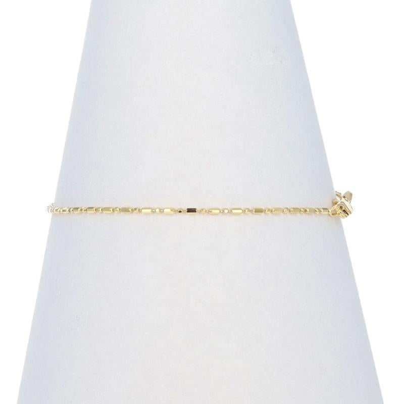 Women's Yellow Gold Fancy Bead Chain Bracelet 7