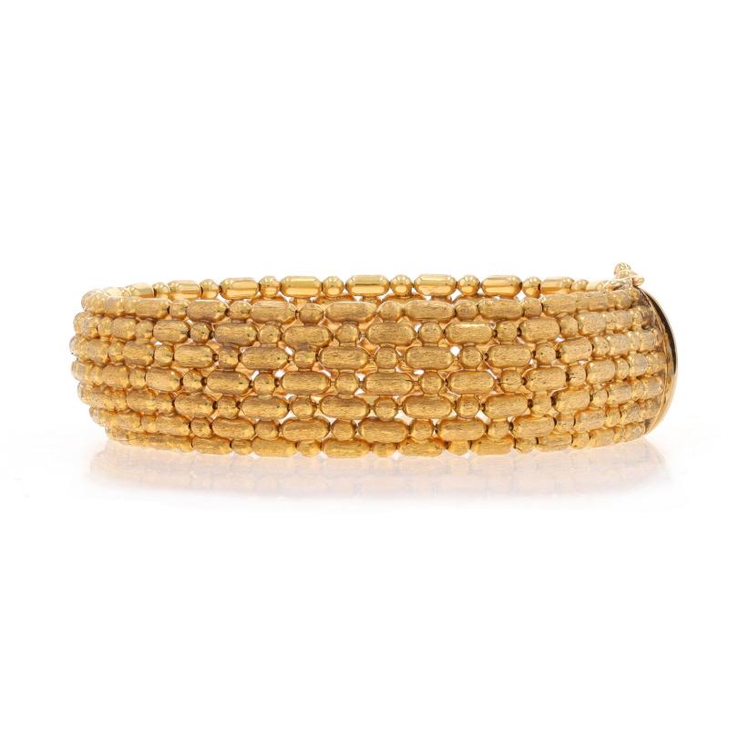 Women's Yellow Gold Fancy Bead Chain Link Bracelet 7 1/2