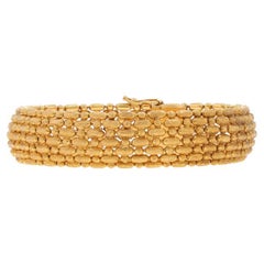 Gelbgold Fancy Perlenkette Gliederarmband 7 1/2" - 18k