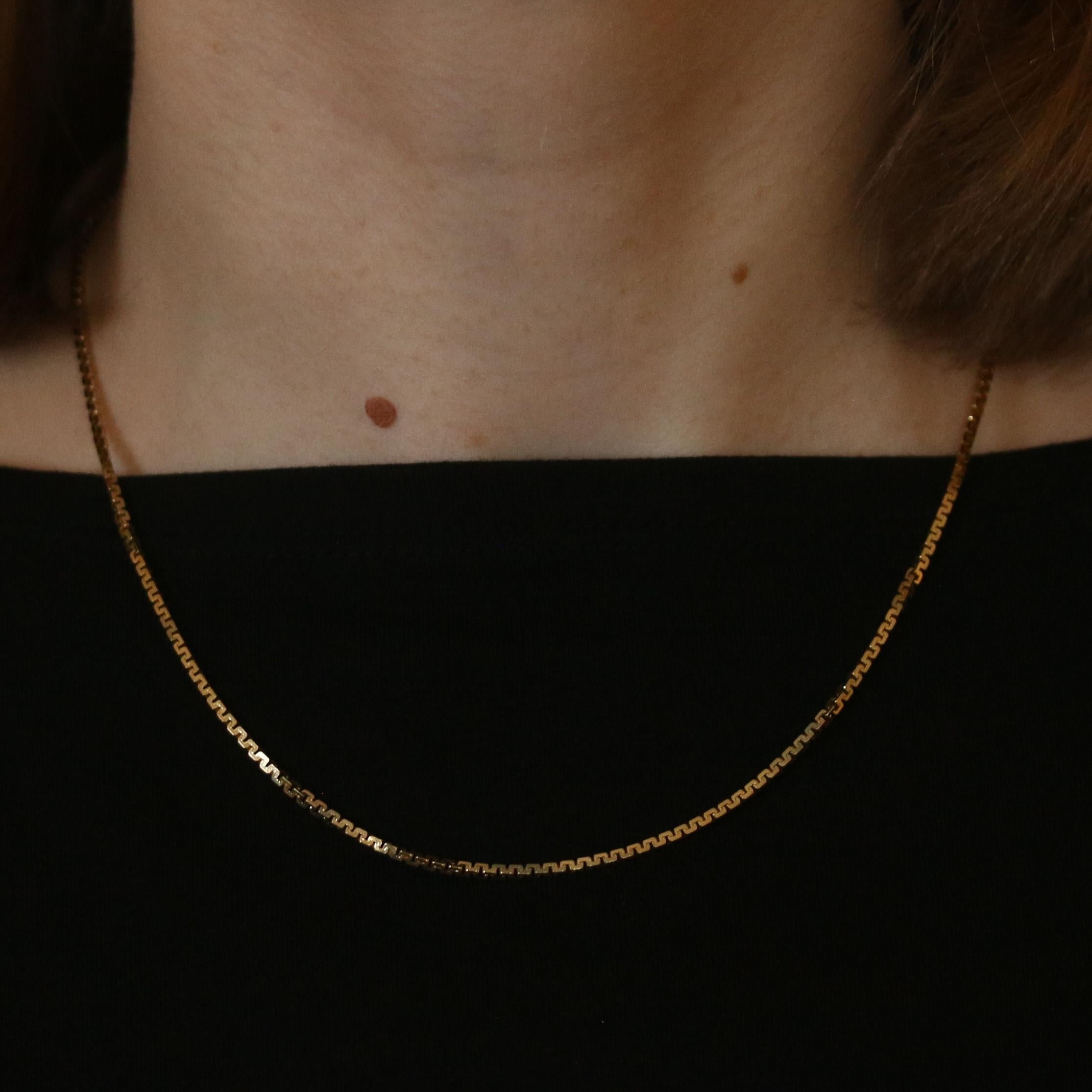 Yellow Gold Fancy Box Chain Necklace 