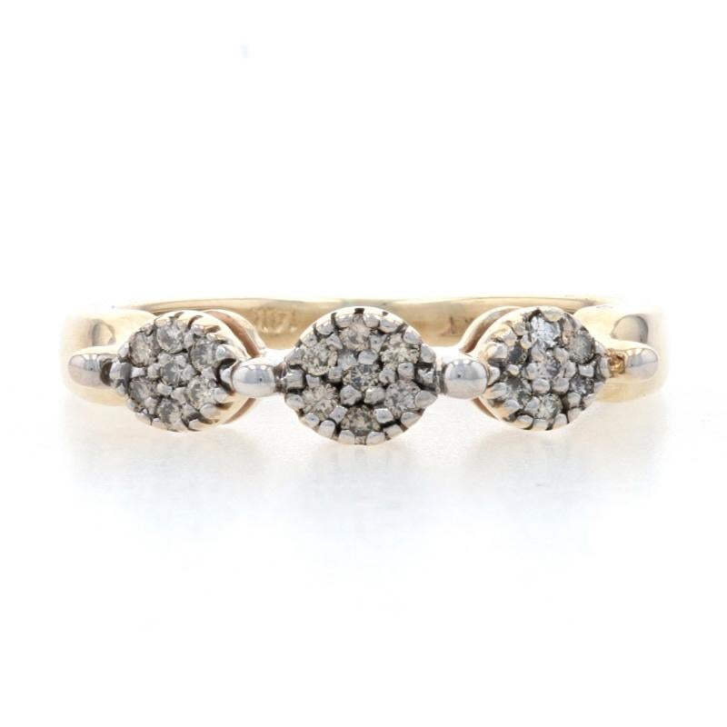 Size: 5
Sizing Fee: Down 1 for $30 or up 2 for $35

Metal Content: 14k Yellow Gold & 14k White Gold

Stone Information
Natural Diamonds
Total Carats: .20ctw
Cut: Round Brilliant 
Color: Fancy Brown 
Clarity: SI1 - SI2

Style: Cluster