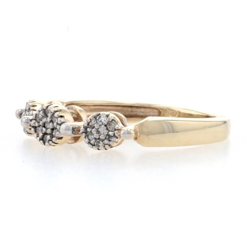 Yellow Gold Fancy Brown Diamond Cluster Band - 14k Round Brilliant Cut .20ctw In Excellent Condition For Sale In Greensboro, NC