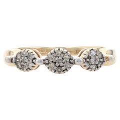 Yellow Gold Fancy Brown Diamond Cluster Band - 14k Round Brilliant Cut .20ctw