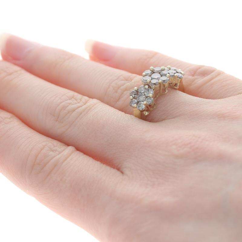 Gelbgold Fancy Brown Diamond Cluster Halo Ring -10k Runde 2,00ctw Drei-Stein Damen im Angebot