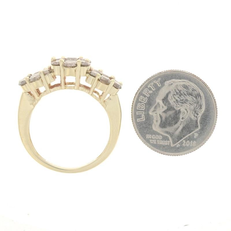 Gelbgold Fancy Brown Diamond Cluster Halo Ring -10k Runde 2,00ctw Drei-Stein im Angebot 1