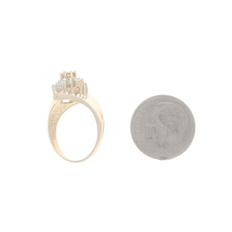 Gelbgold Fancy Brown Diamond Halo Bypass Ring - 14k 14k Runde .50ctw im Angebot 1