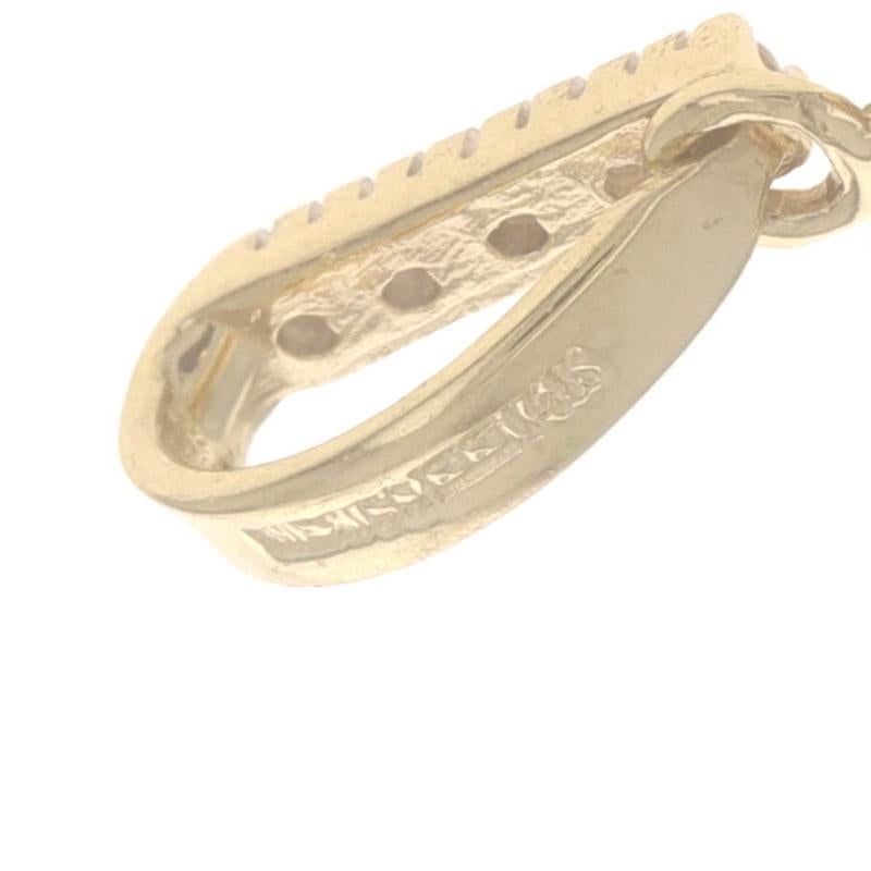 Pendentif en or jaune avec diamant Brown - 14k Round 1.00ctw Double Halo Eternity Pour femmes en vente