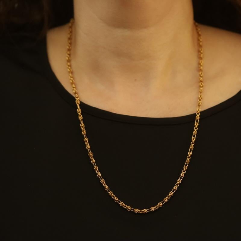 Yellow Gold Fancy Byzantine Chain Necklace 24