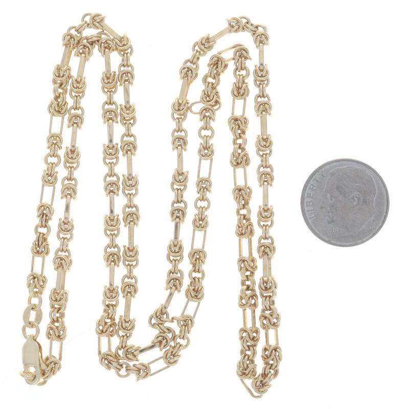 Yellow Gold Fancy Byzantine Chain Necklace 24