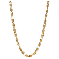 Yellow Gold Fancy Byzantine Chain Necklace 24" 14k