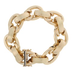 Yellow Gold Fancy Cable Bracelet, 14 Karat Italian Women
s Yellow Gold Fancy Cable Bracelet, 14 Karat Italian Women
s