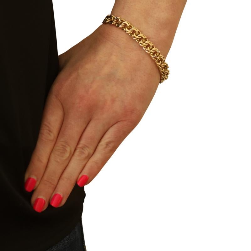 Bracelet en or jaune avec chaîne fantaisie 7 1/4