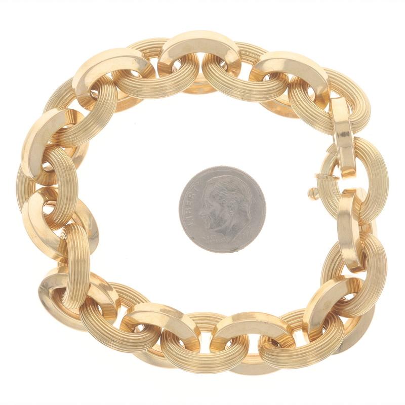 Gelbgold Fancy Kabelkette-Armband 8 1/4