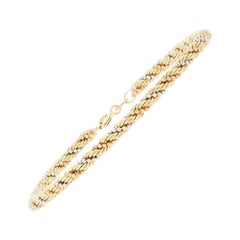 Yellow Gold Fancy Chain Bracelet, 18 Karat Spring Ring Clasp
