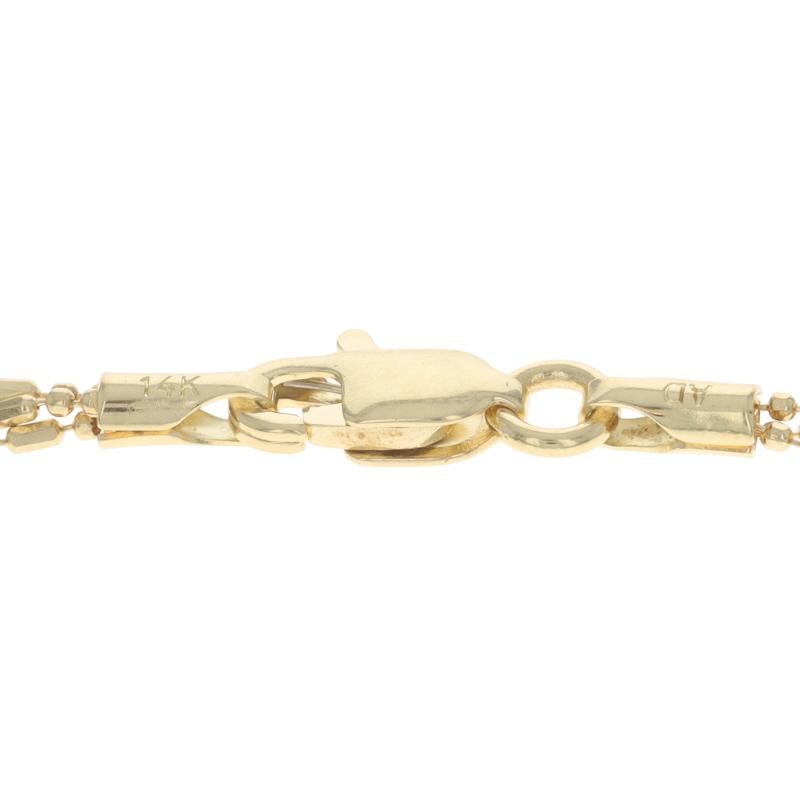 Yellow Gold Fancy Diamond Cut Bead Chain Triple Strand Necklace 18 1/4