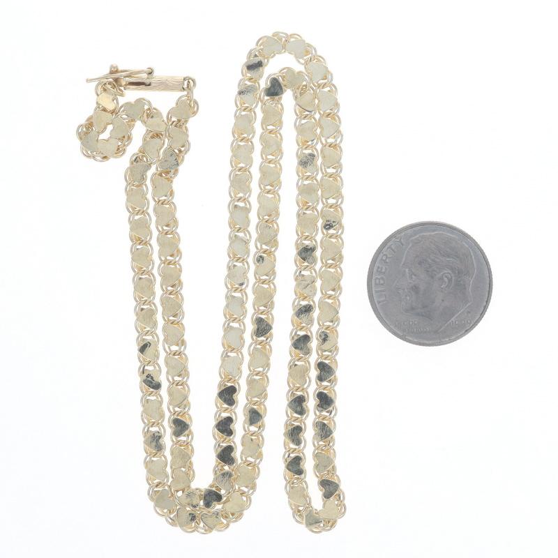 Collier en or jaune avec chaîne à câble en forme de coeur 14k Love Unisexe en vente